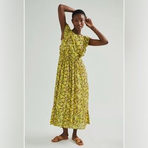 Ranna Gill by Anthropologie Lenore Maxi Dress in yellow floral Size XL